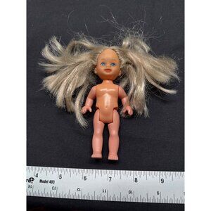 Vintage Simba Blonde Doll With Blue Eyes & Rooted Hair 4.5" Poseable Collectible